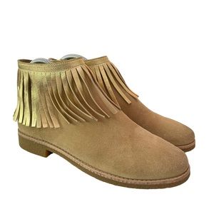 Kate Spade Metallic Gold Betsie Too Ankle Festival Concert Boot Size 7.5